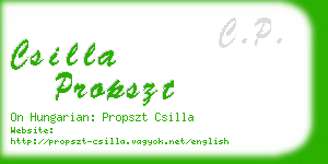 csilla propszt business card